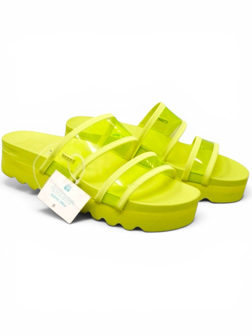 Reef Vista Hi Energy Platform Slides Sandal Citron Womens Size 7.5